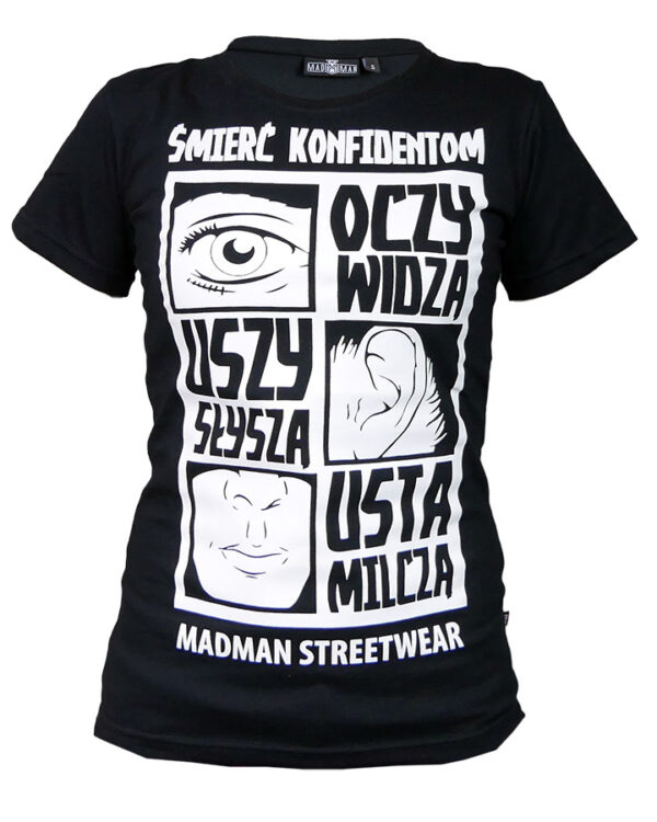 Koszulka damska ŚMIERĆ KONFIDENTOM czarna Koszulka damska ŚMIERĆ KONFIDENTOM czarna