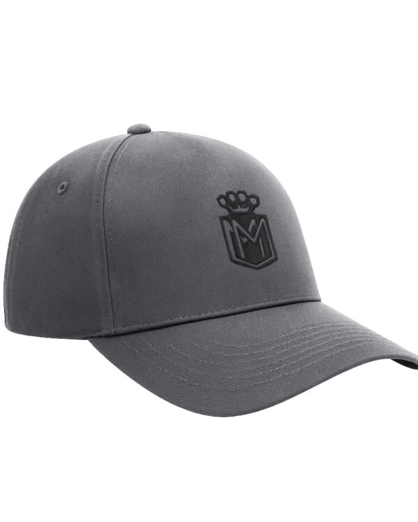 Czapka z daszkiem szara Logo czarne