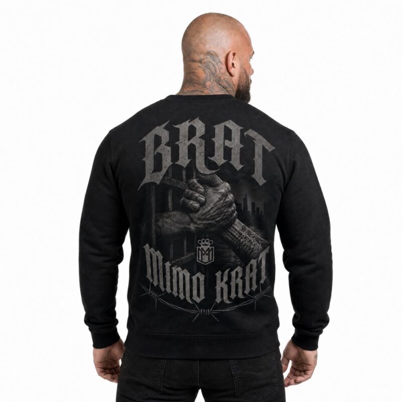 bluza meska klasyczna z nadrukiem brat madman
