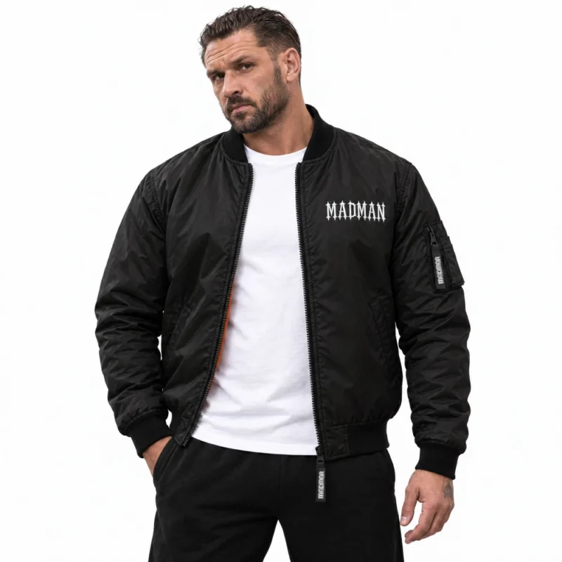 kurtka bomberka flek czarna bialy haft kurtka bomberka flek czarna bialy haft